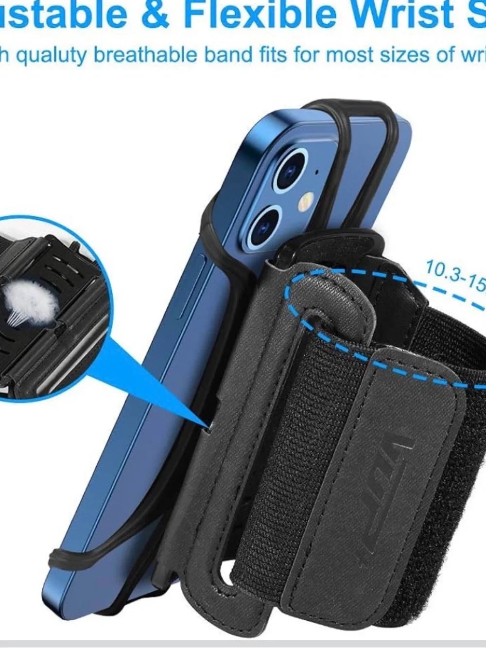 Wristband phone holder
